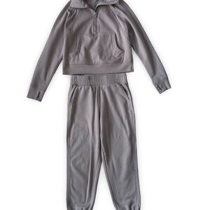 Danskin Girls Light Gray Half-Zip Sweatshirt 7-8 years